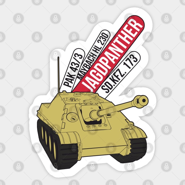 German tank destroyer Jagdpanther Sticker by FAawRay